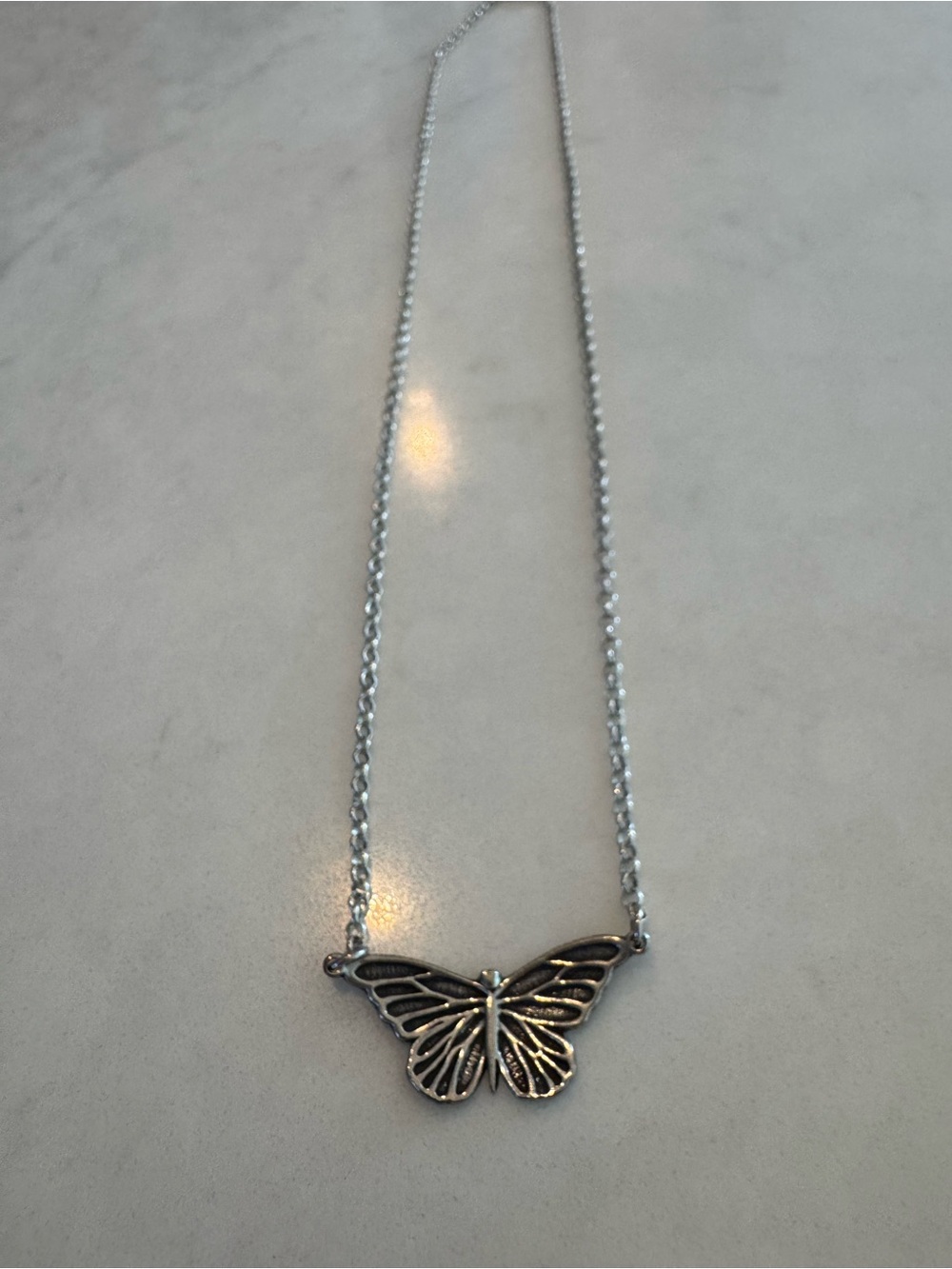 EUC Sterling Silver | Delicate Butterfly Pendant Necklace